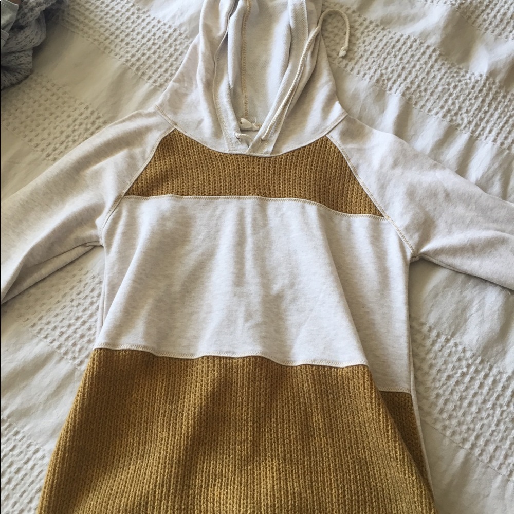 Cream and Yellow hooded sweater